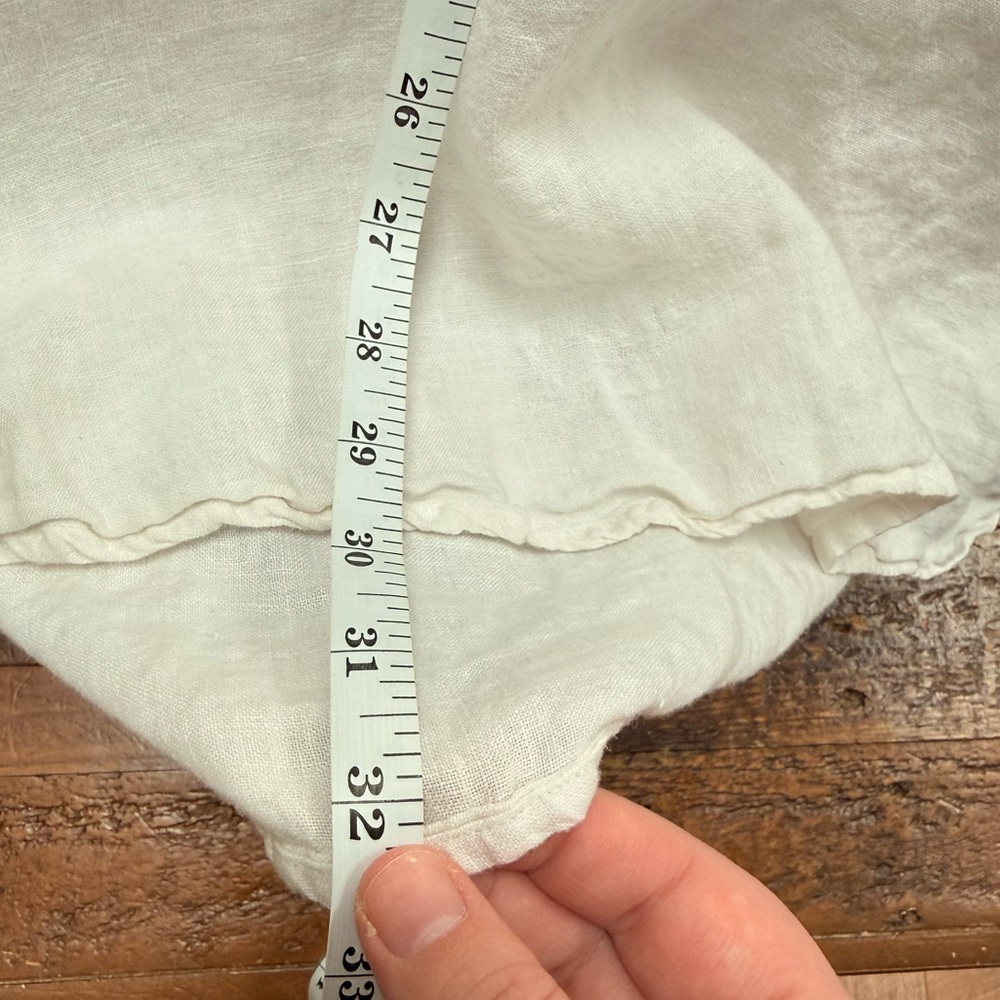 Faherty 100% Linen White Tunic Button Up Top in Size‎ Small - Picture 10 of 10